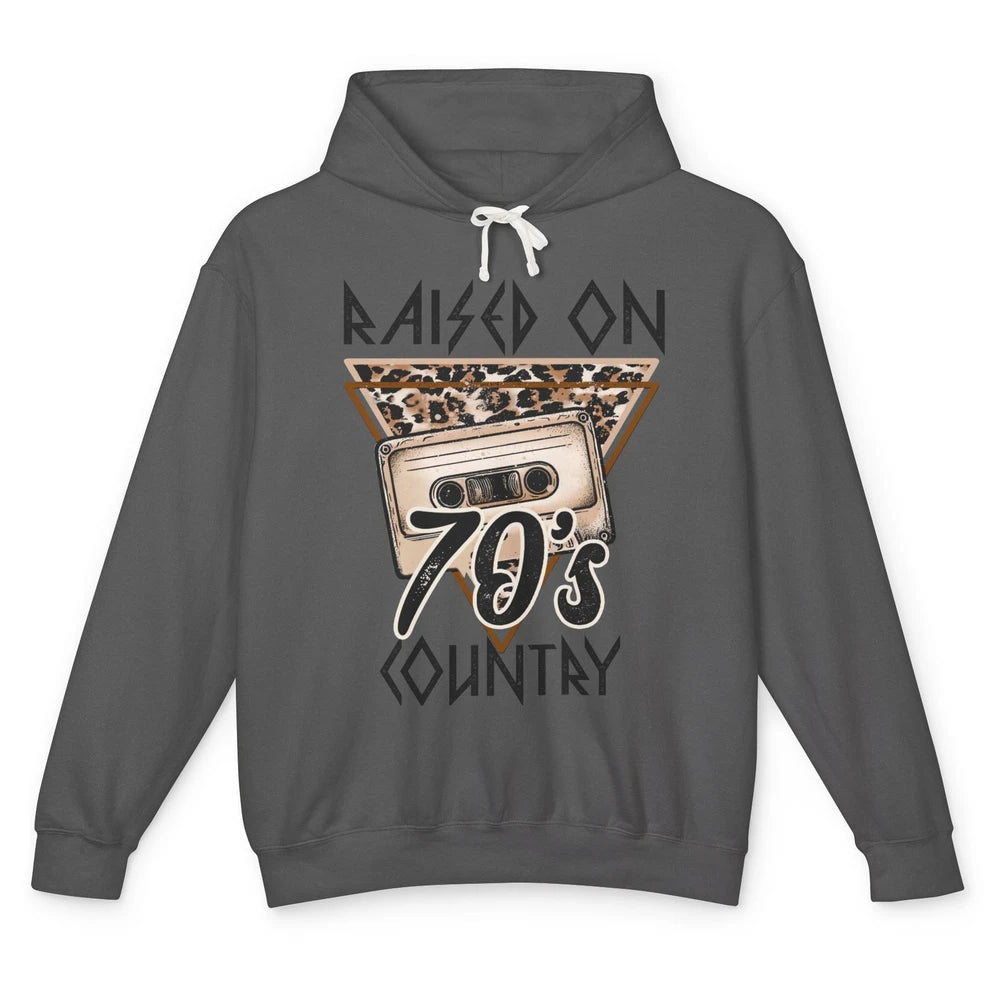 Leopard Tape Raised On 70s Country Western Country 90s Music Unisex Lightweight Hoodie