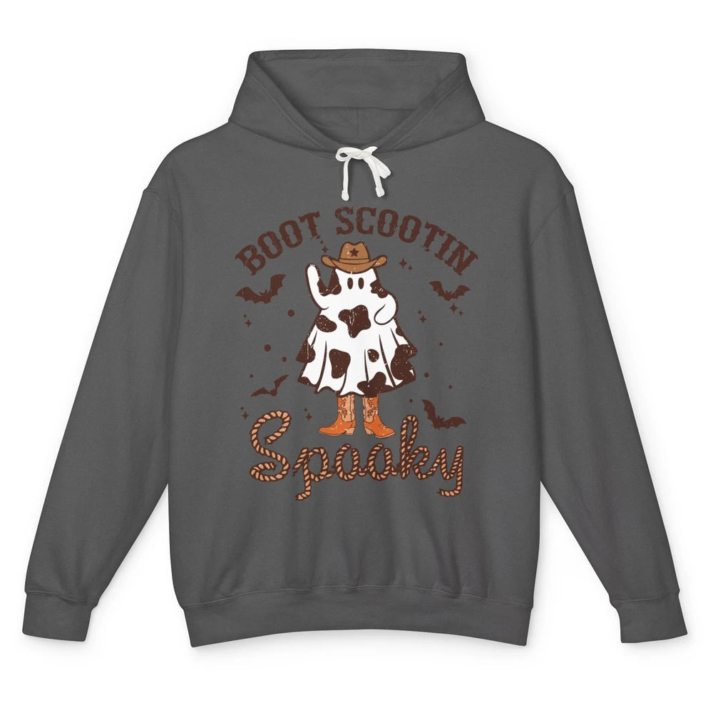 Cowboy Ghost Cowhide Boot Scooting Spooky Western Halloween Unisex Lightweight Hoodie