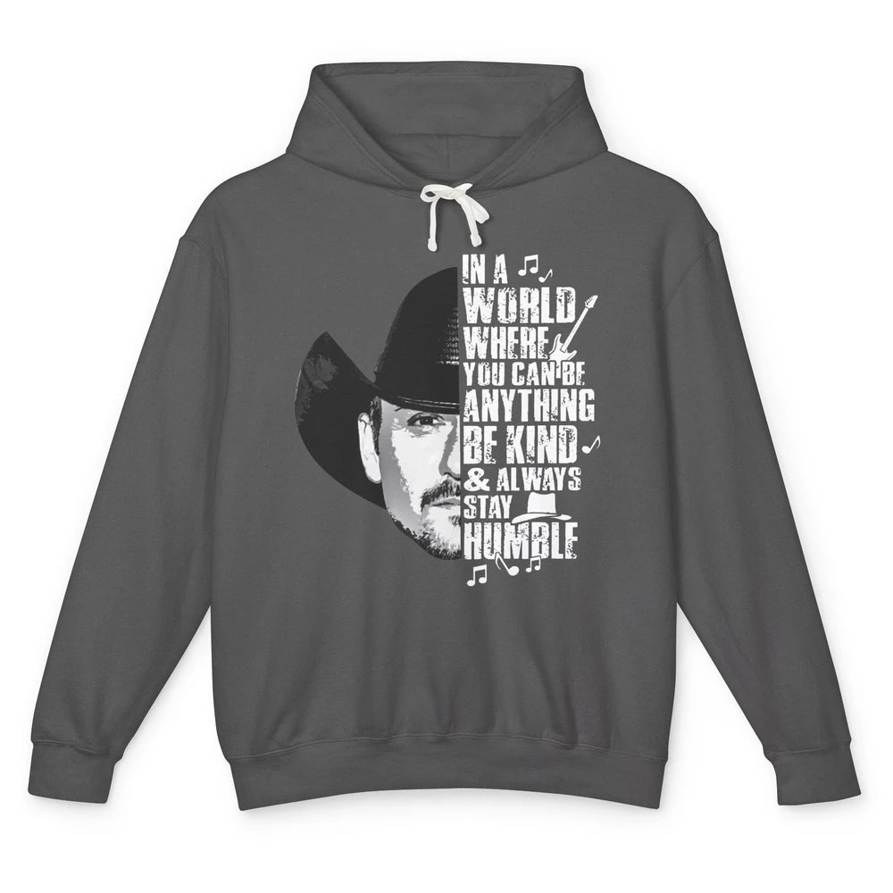 Retro Cowboy Be Kind And Always Stay Humble Western Country Unisex Lightweight Hoodie