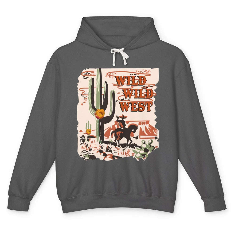 Retro Cowboy Wild Wild West Desert Cactus Western Cowgirl Unisex Lightweight Hoodie