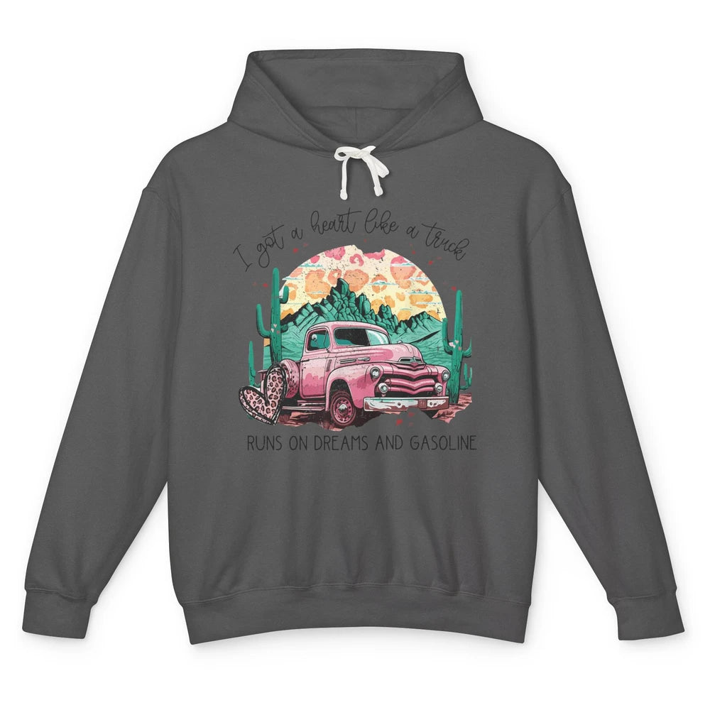 Retro Desert Truck Got A Heart Like A Truck Western Country Unisex Lightweight Hoodie