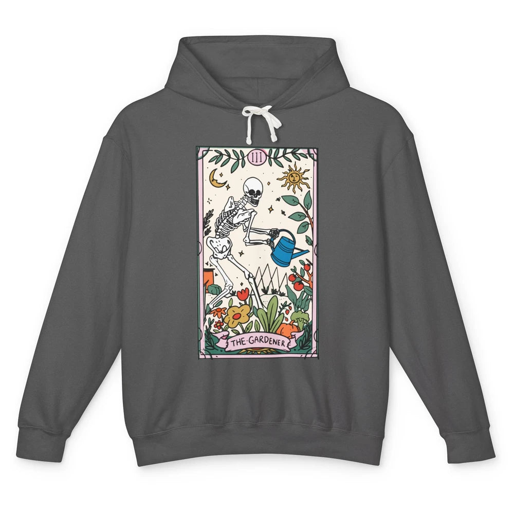 Gardening Because Murder Is Wrong Tarot Skeleton Gardener Unisex Lightweight Hoodie