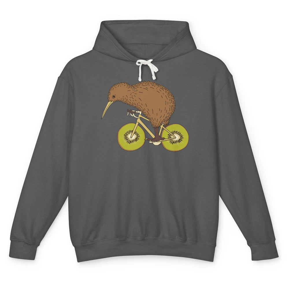 Funny Bird Riding Bike Kiwi Wheels Nature Birding Sarcasm Unisex Lightweight Hoodie