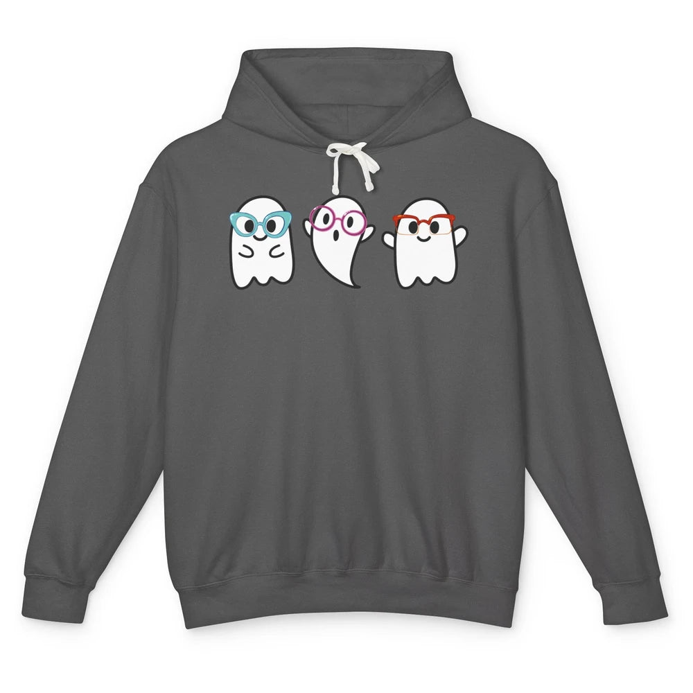 Cute Little Ghosts Glasses Optometrist Halloween Optician Unisex Lightweight Hoodie