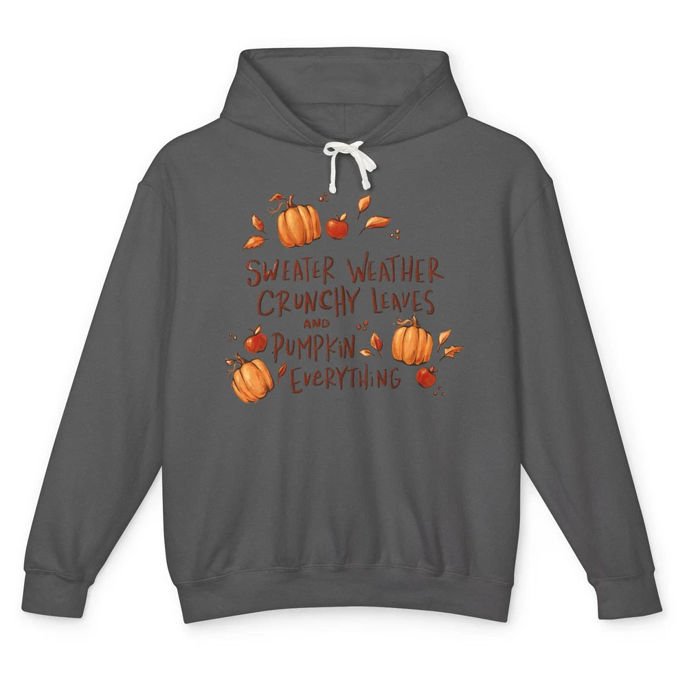 Sweater Weather Crunchy Leave Pumpkin Everythin Western Fall Unisex Lightweight Hoodie