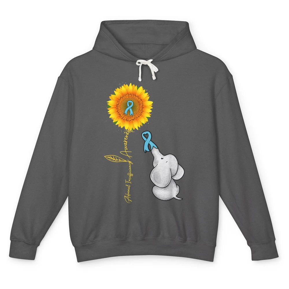 Adrenal Insufficiency Awareness Baby Elephant Sunflower Unisex Lightweight Hoodie