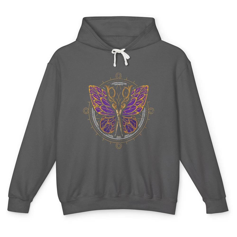 Woman Hair Butterfly Barber Hairstylist Hairdresser Retro Unisex Lightweight Hoodie