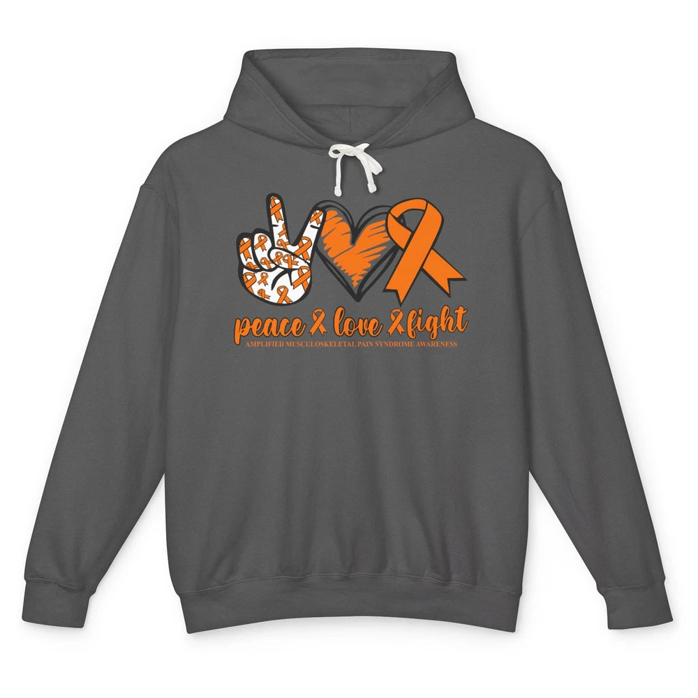 Amplified Musculoskeletal Pain Syndrome Peace Love Fight Unisex Lightweight Hoodie