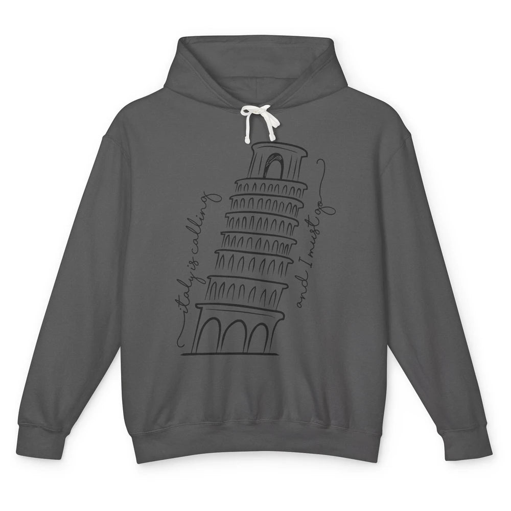 Italy Is Calling I Must Go Traveling Rome Travel Minimalist Unisex Lightweight Hoodie