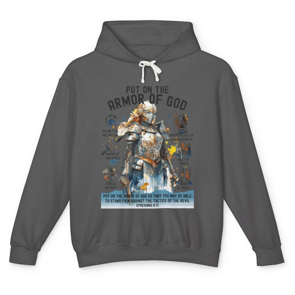 Knight Templar Christian Put On The Armor Of God Religious Unisex Lightweight Hoodie