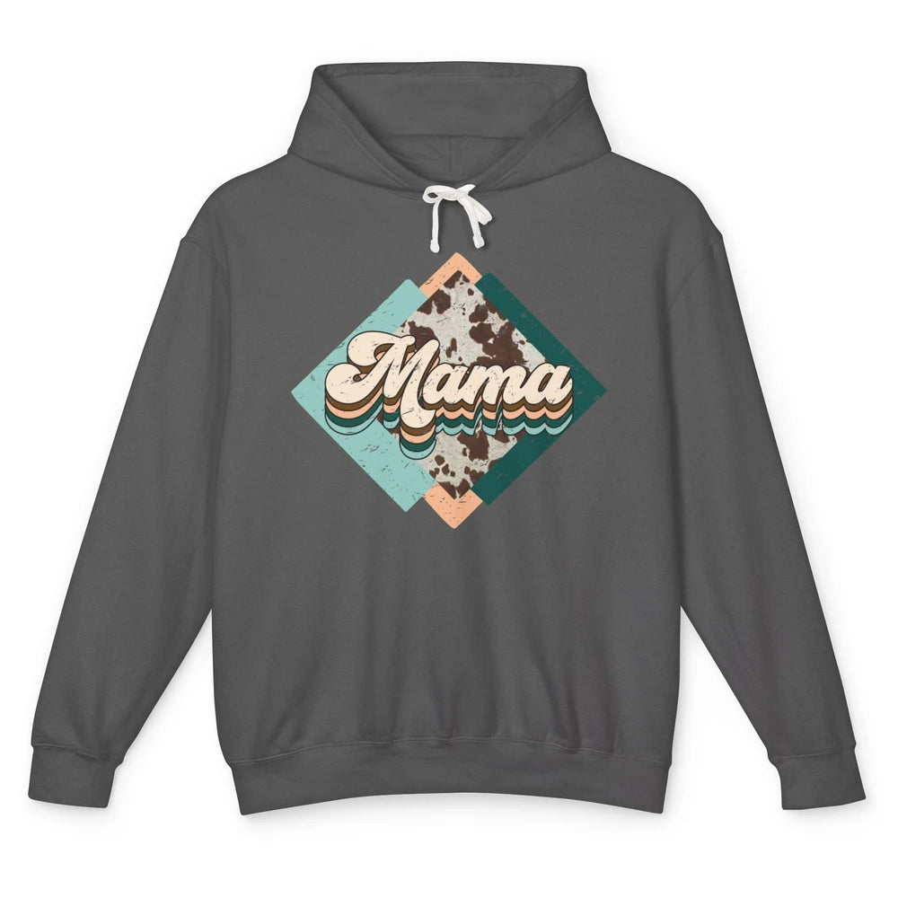 Western Country Boho Mama Cowhide Turquoise Western Mama Unisex Lightweight Hoodie