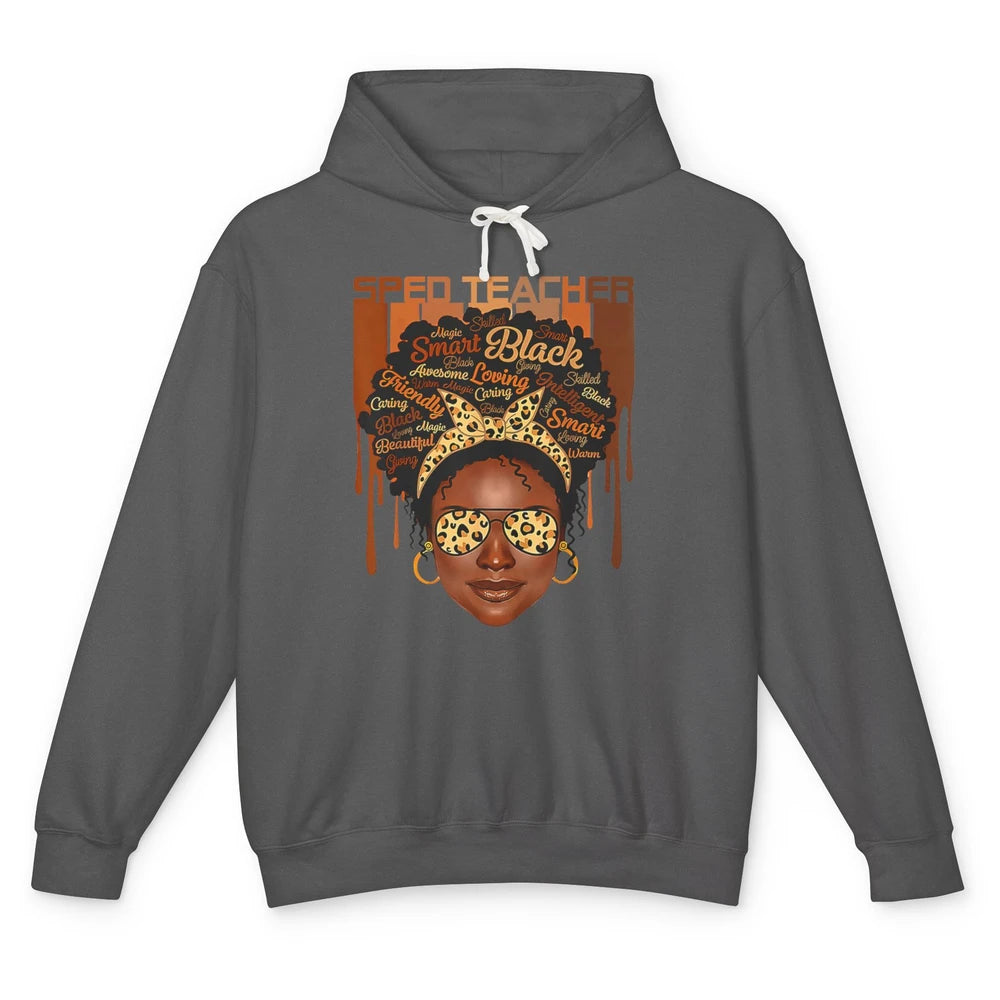 Black Woman Sped Teacher Afro Melanin Special Education SLP Unisex Lightweight Hoodie