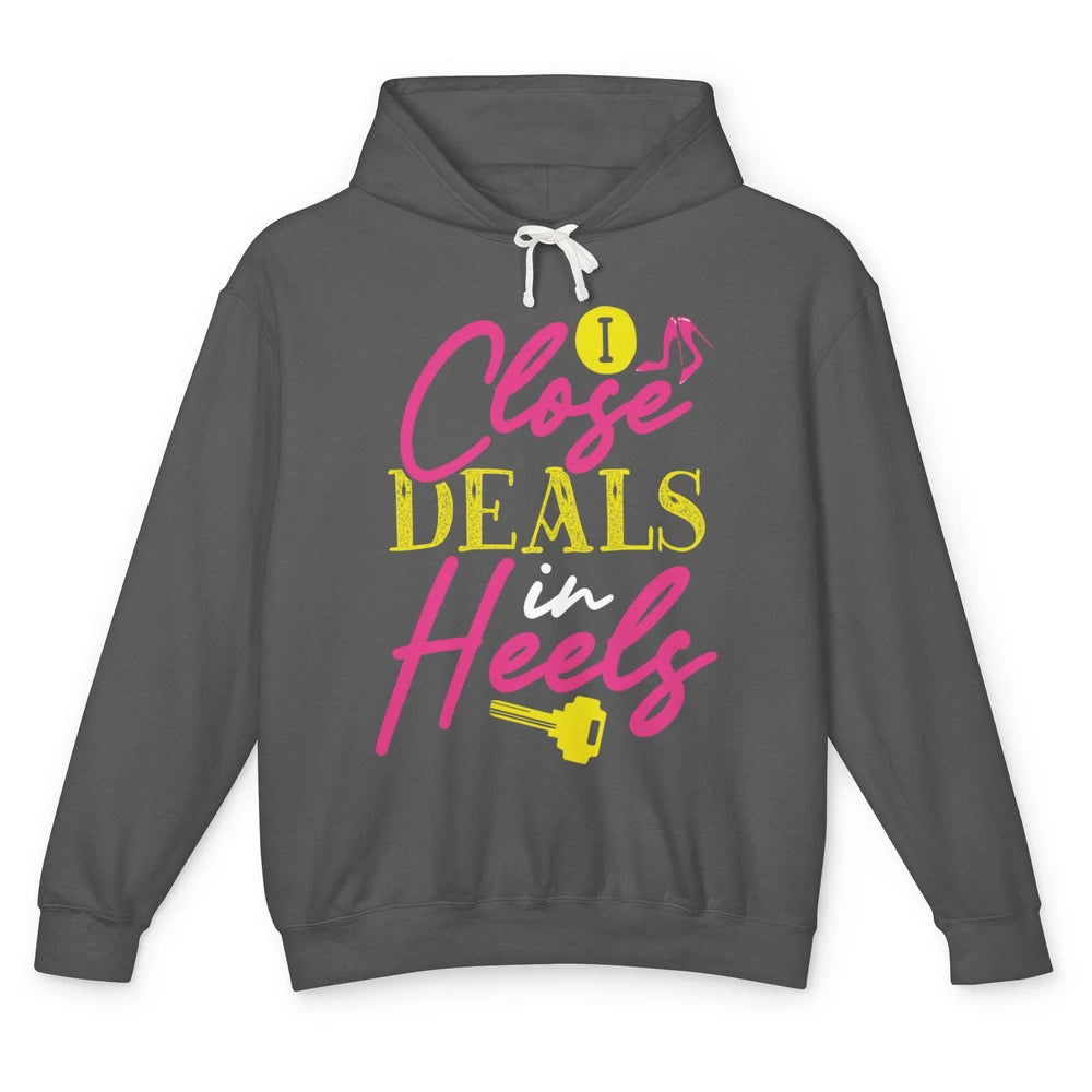 Real Estate Agent Women Closing Deals In High Heels Realtor Unisex Lightweight Hoodie