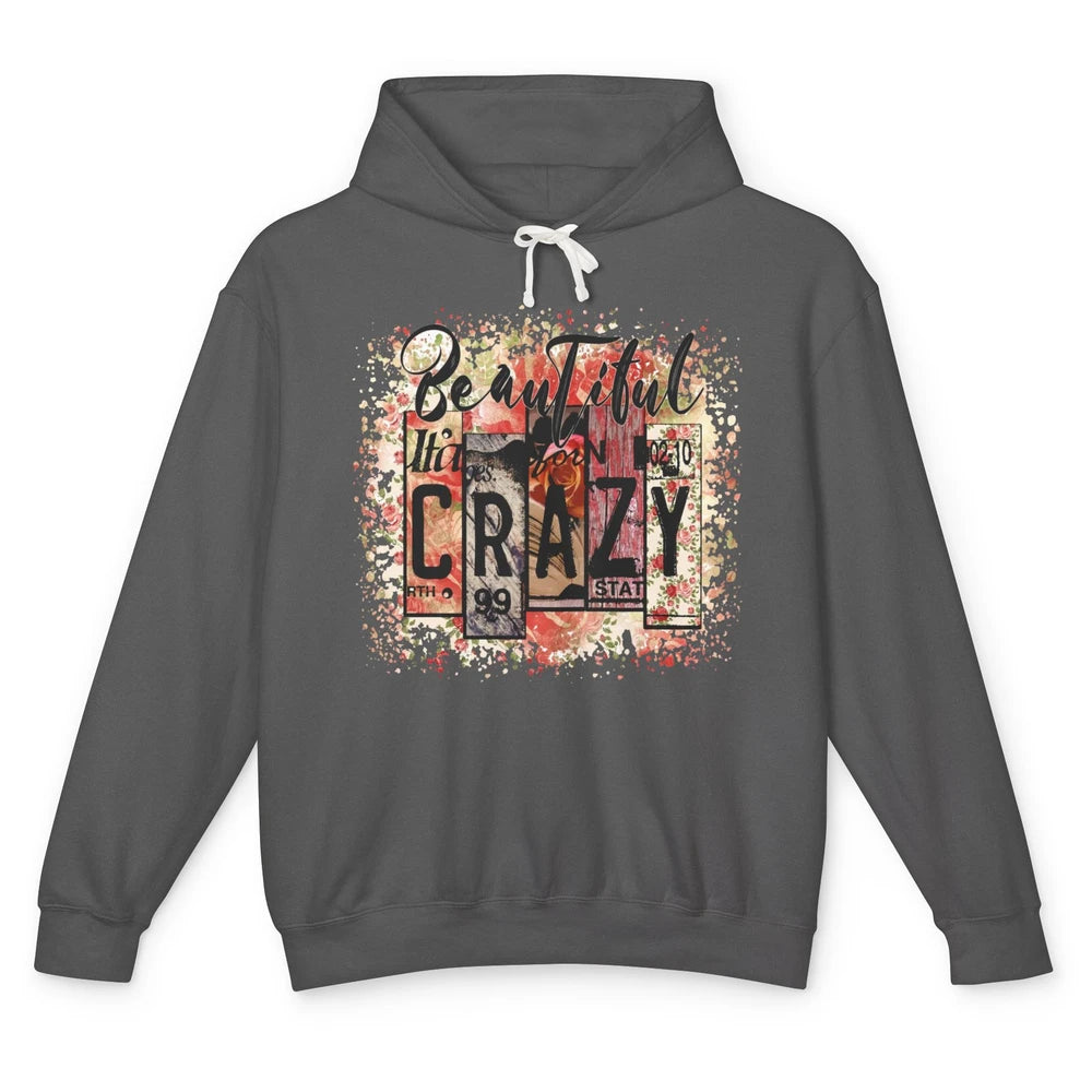 Retro Floral Western Cowgirl Beautiful Crazy Country Music Unisex Lightweight Hoodie