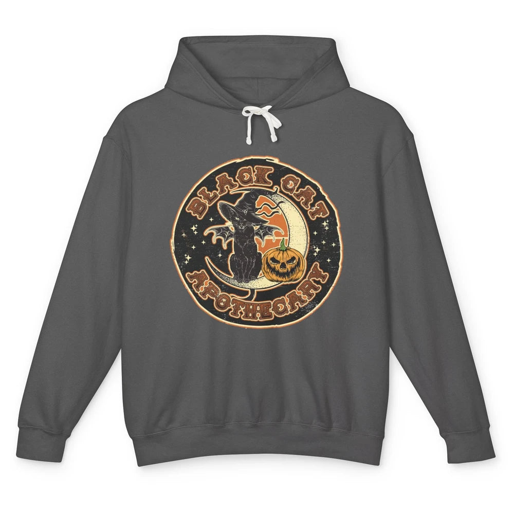 Black Cat Apothecary Cat Witch Pumpkin Halloween Costume Unisex Lightweight Hoodie