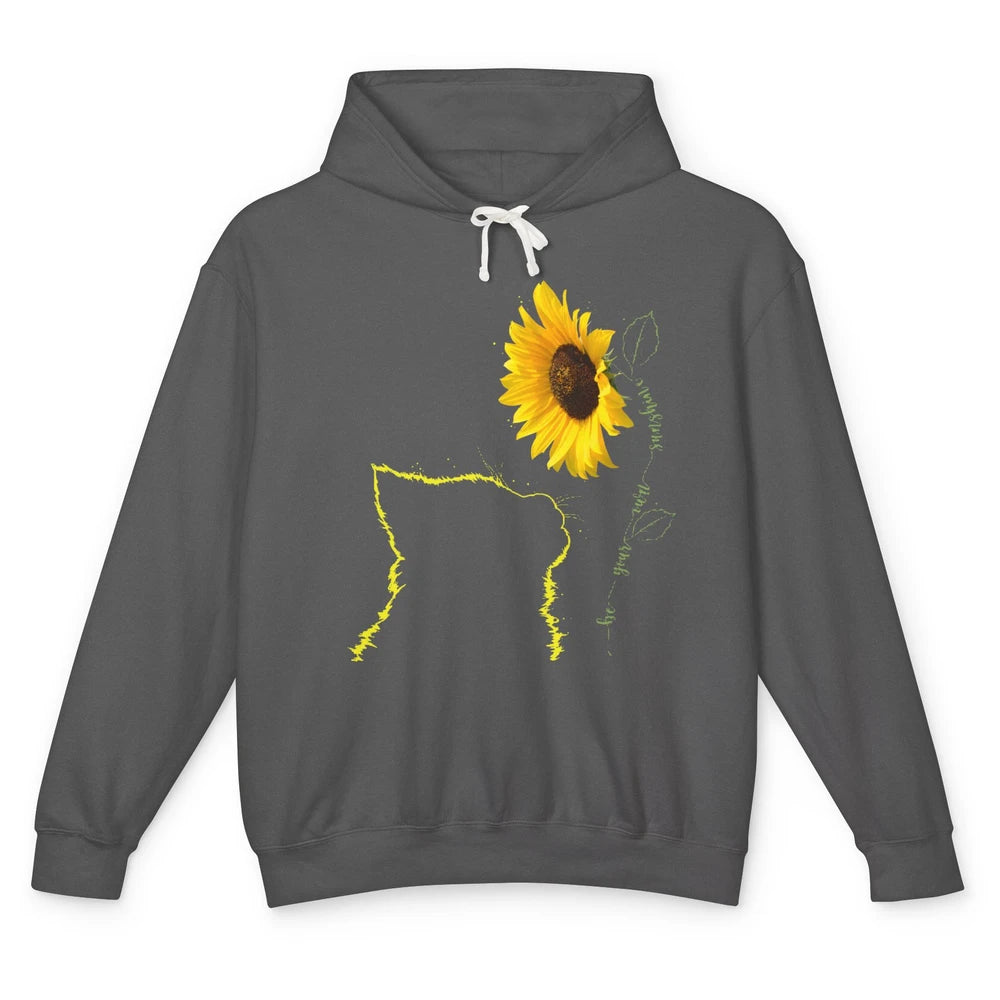 Sunflower Cat Be Your Own Be Your Own Sunshine Cat Mom Lady Unisex Lightweight Hoodie