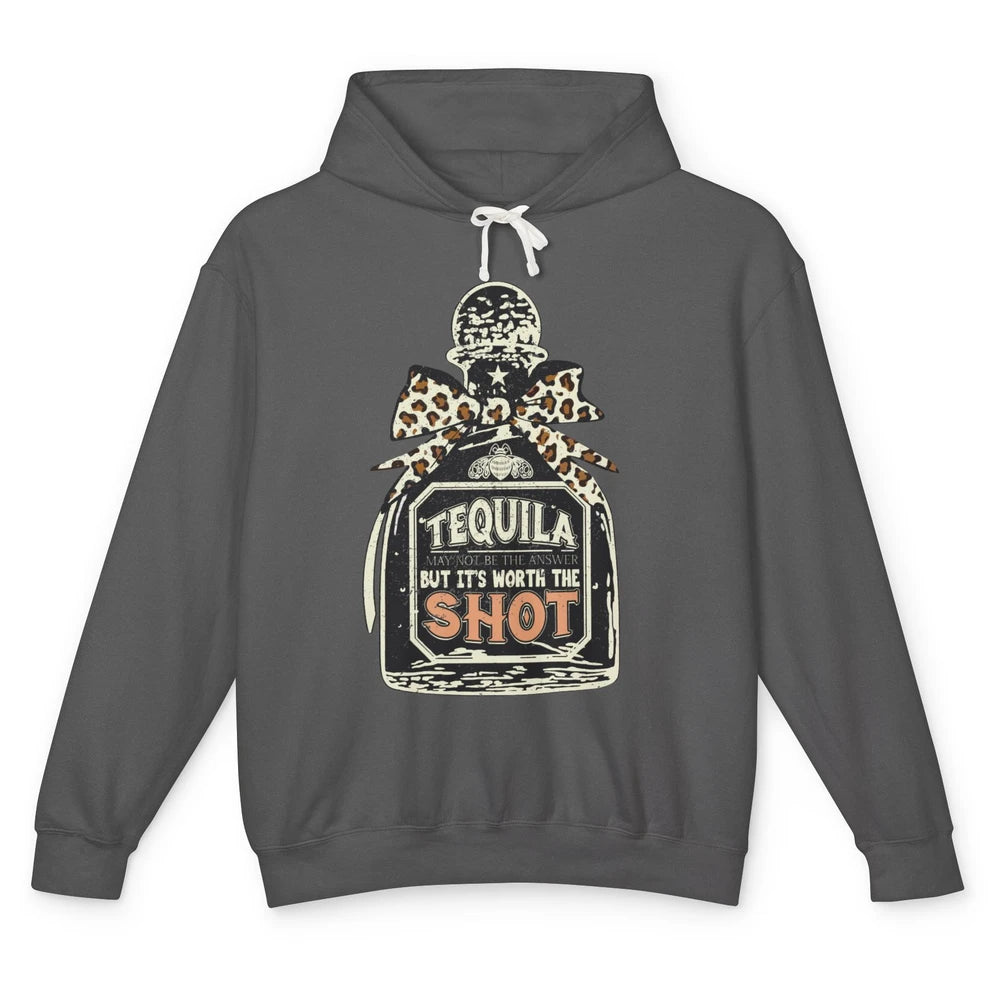 Retro Leopard Tequila May Not Be The Answer Western Country Unisex Lightweight Hoodie