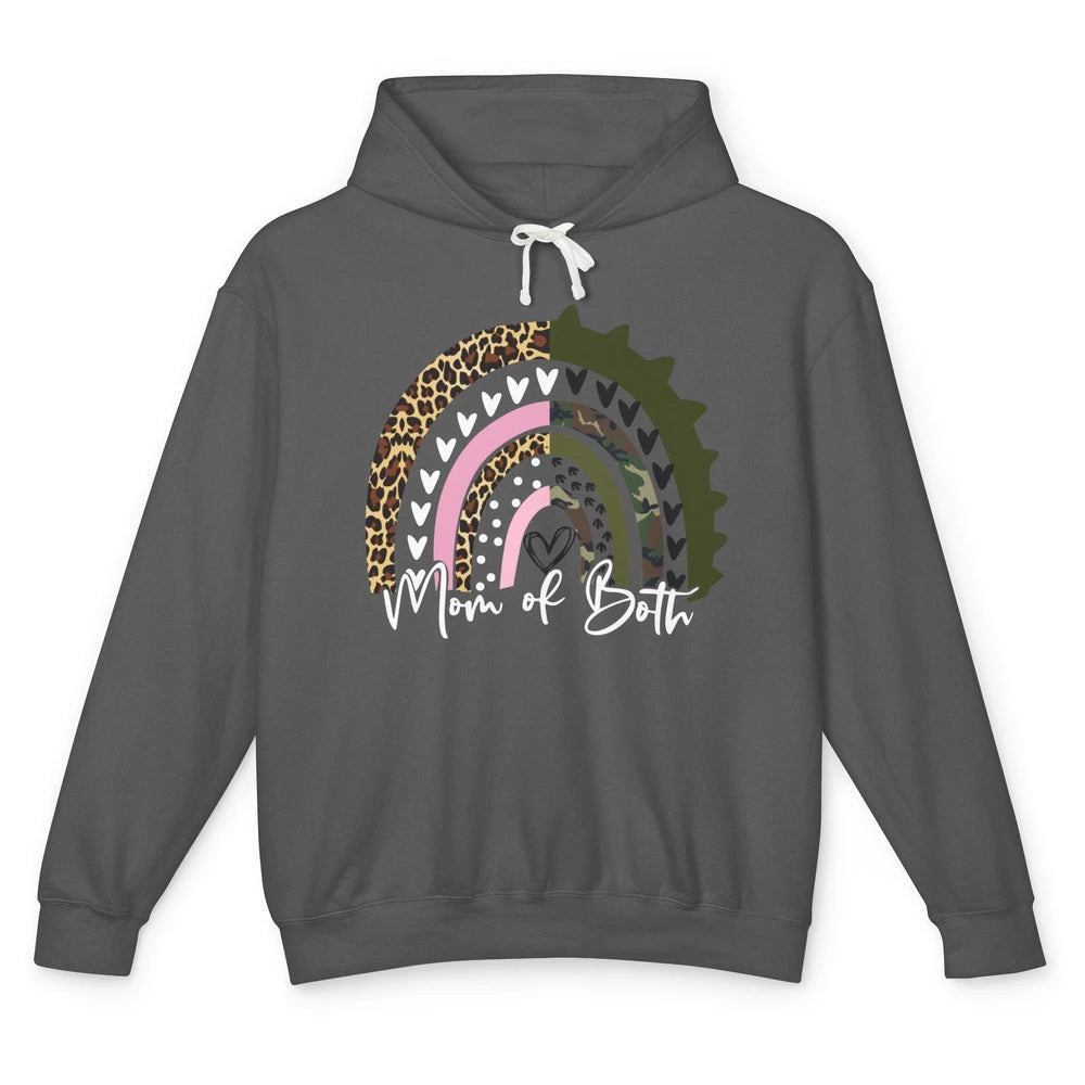 Leopard Rainbow Mother of Daughter And Son Mom of Both Gift Unisex Lightweight Hoodie