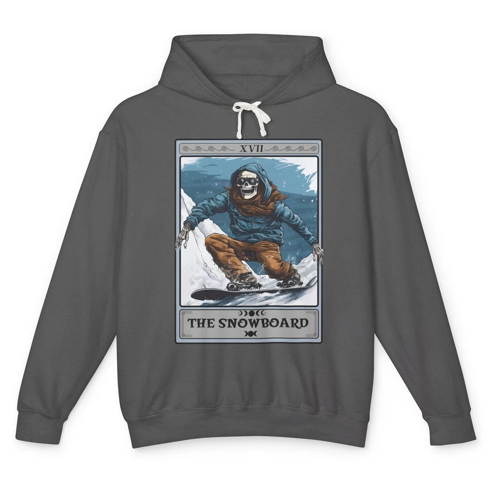 Skeleton The Snowboard Tarot Card Halloween Snowboarder Life Unisex Lightweight Hoodie