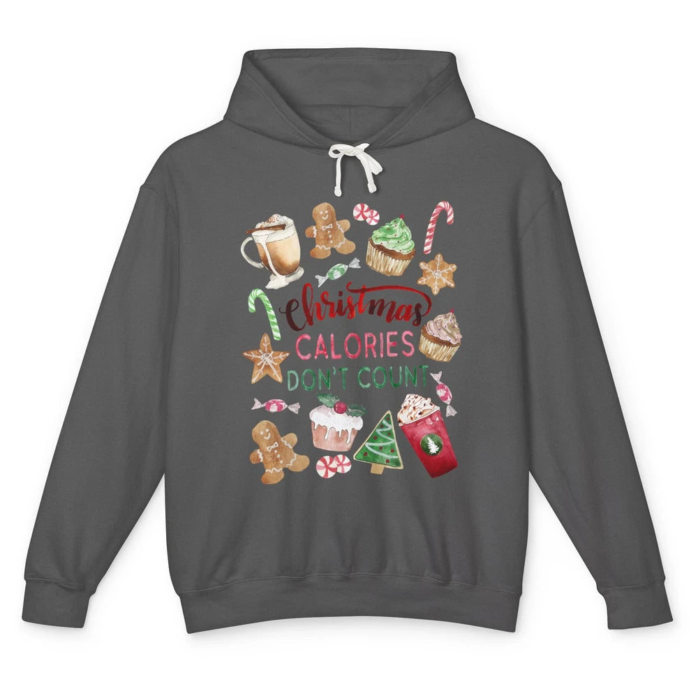 Funny Christmas Favorites Calories Dont Count Christmas Cake Unisex Lightweight Hoodie