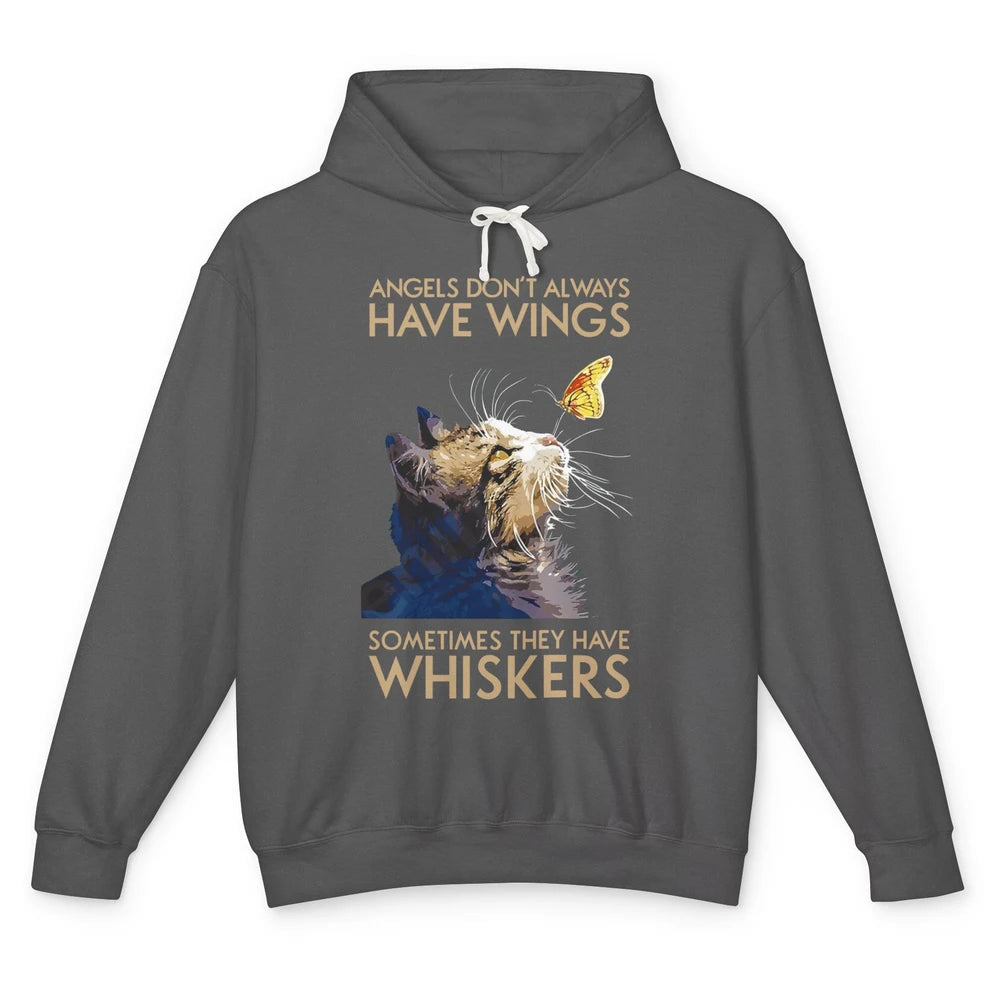 Angels Don't Always Have Wings Sometimes They Have Whiskers Unisex Lightweight Hoodie