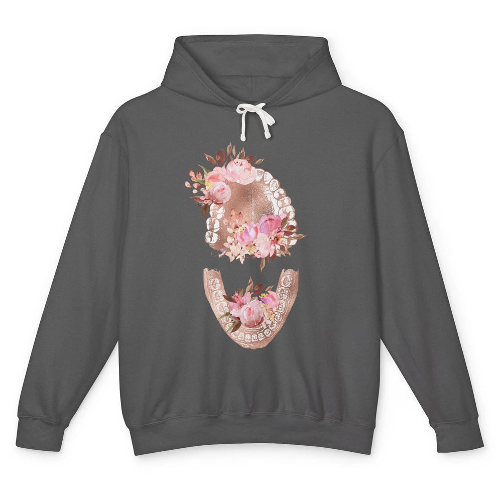 Vintage Floral Tooth Dental Hygienist Dentist Life Unisex Lightweight Hoodie