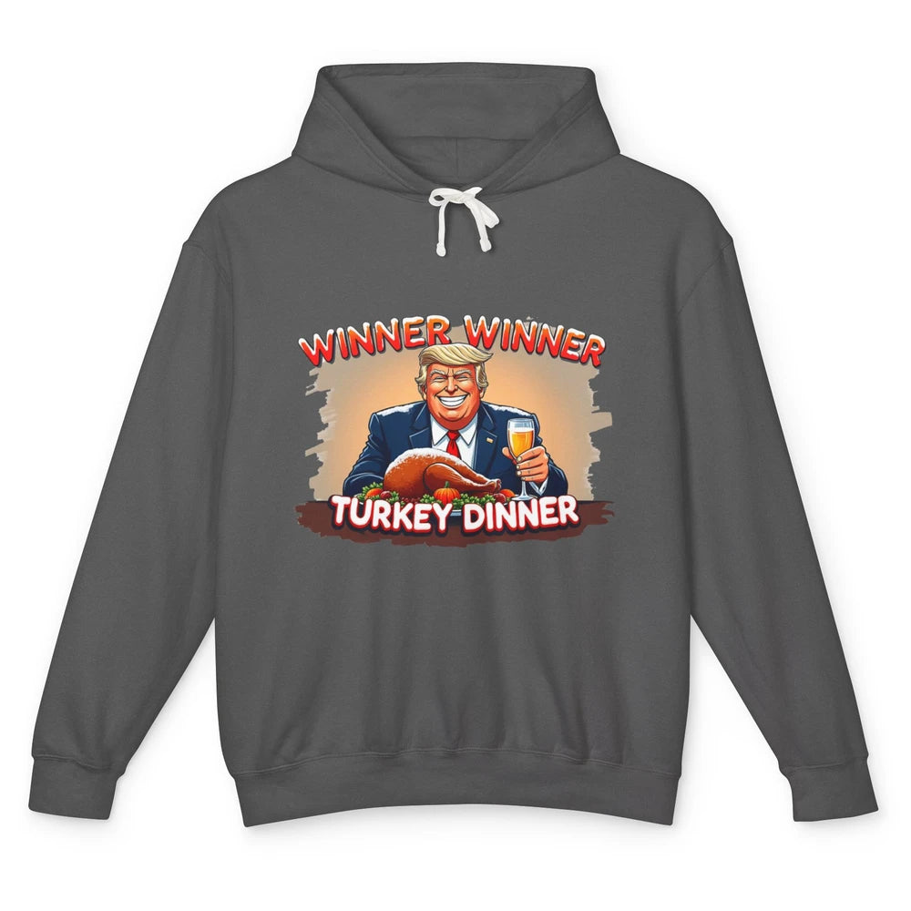 Funny Trump Winner Turkey Dinner Thanksgiving Donald Trump President Republican Unisex Lightweight Hoodie