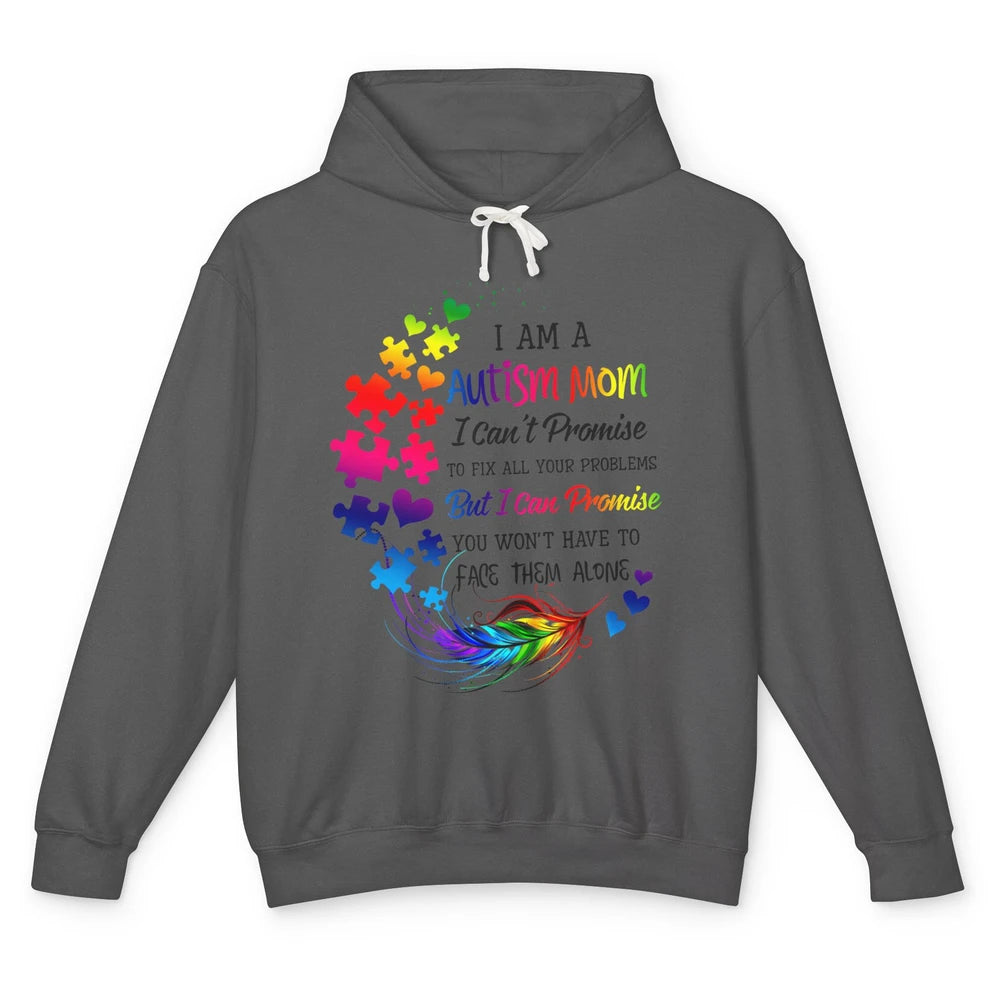 I'm A Autism Mom Support Autism Kids Puzzle Autistic Pride Unisex Lightweight Hoodie