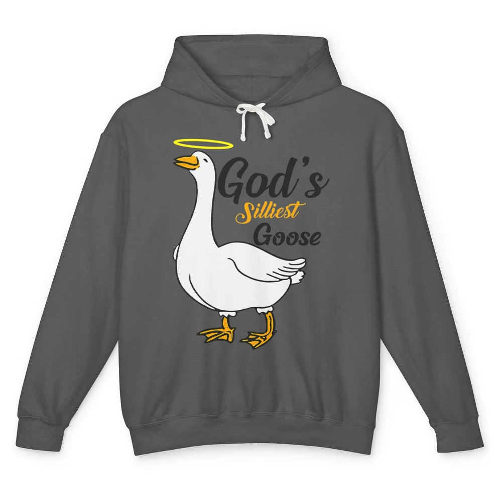 Funny Gods Silliest Goose Jesus Humor Geese Sarcastic Pun Unisex Lightweight Hoodie