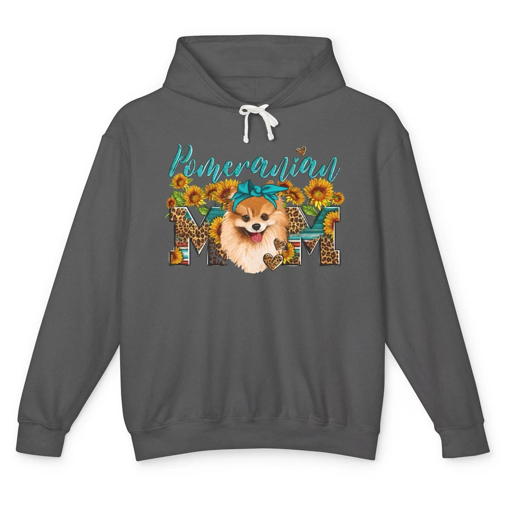 Sunflower Leopard Pomeranian Mom Western Pomeranian Dog Lady Unisex Lightweight Hoodie