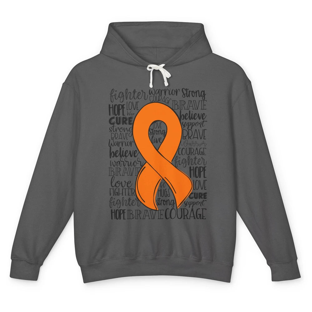 Functional Neurological Disorder FND Orange Ribbon Hope Love Unisex Lightweight Hoodie