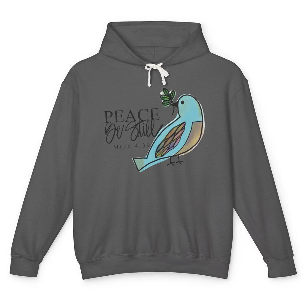 Bird Peace Be Still And Know Bible Verse Christian Religious Unisex Lightweight Hoodie