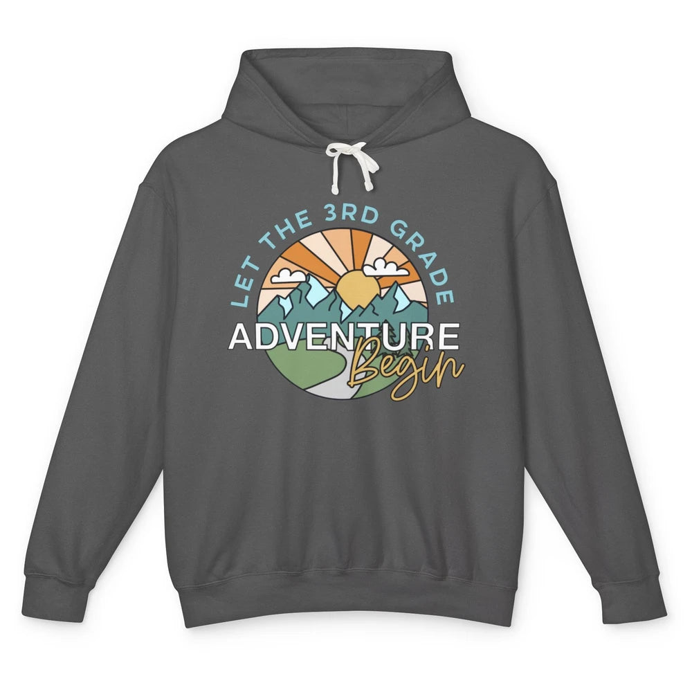 Vintage Back To School Let The 3rd Grade Adventure Begin Unisex Lightweight Hoodie