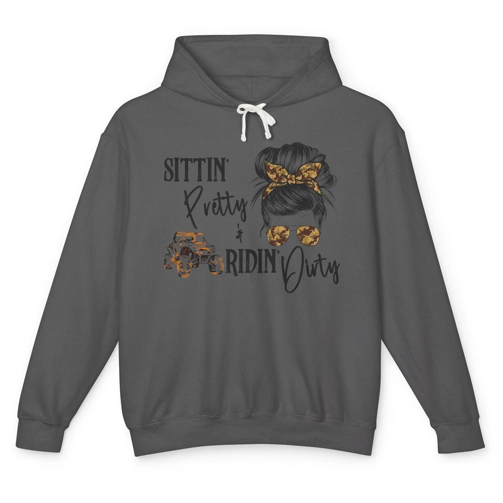 Mud Riding ATV Messy Bun Ride RZR SXS Life Country Girls Unisex Lightweight Hoodie