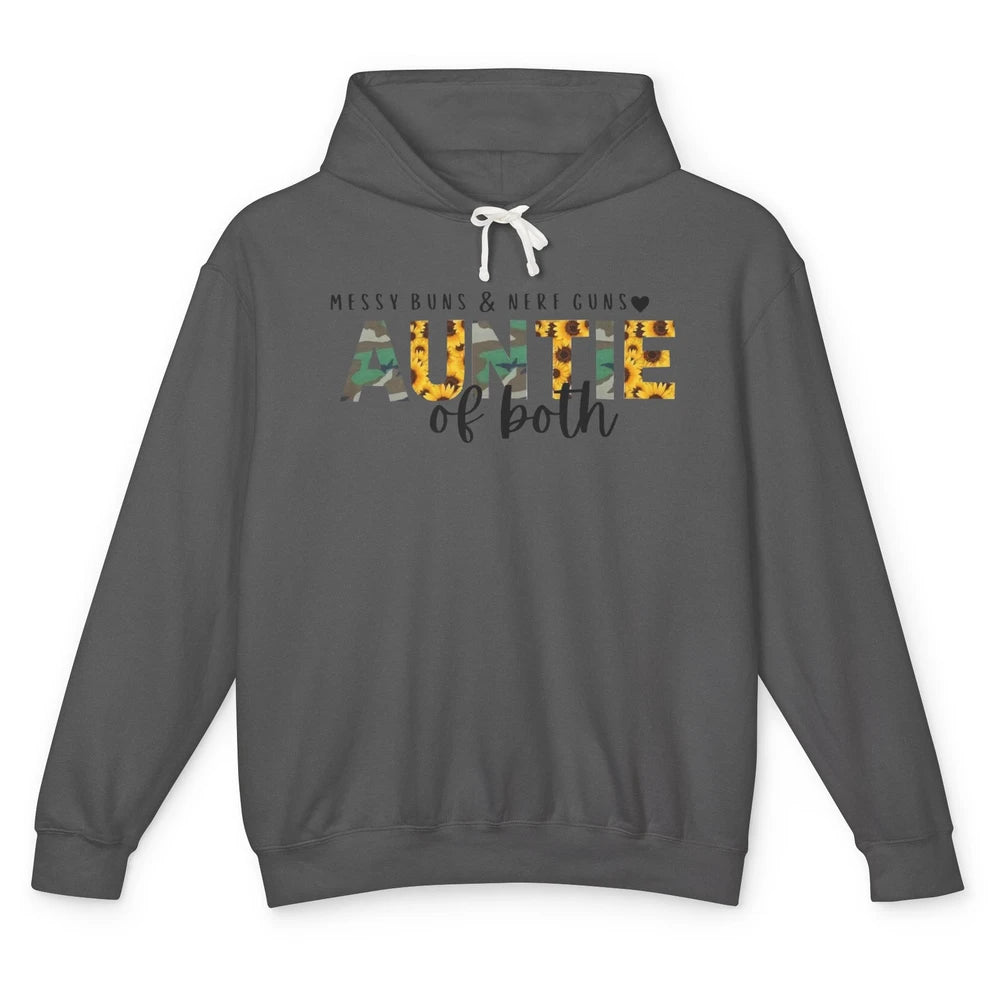 Messy Bun And Nerf Guns Auntie Of Both Aunt Sunflower Unisex Lightweight Hoodie