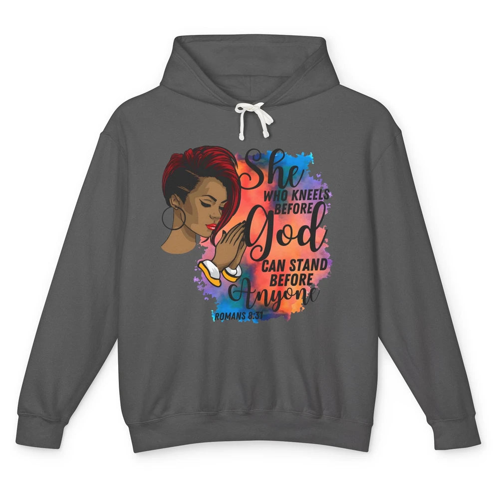 She Who Kneels Before God Praying Religious Christian Afro Unisex Lightweight Hoodie