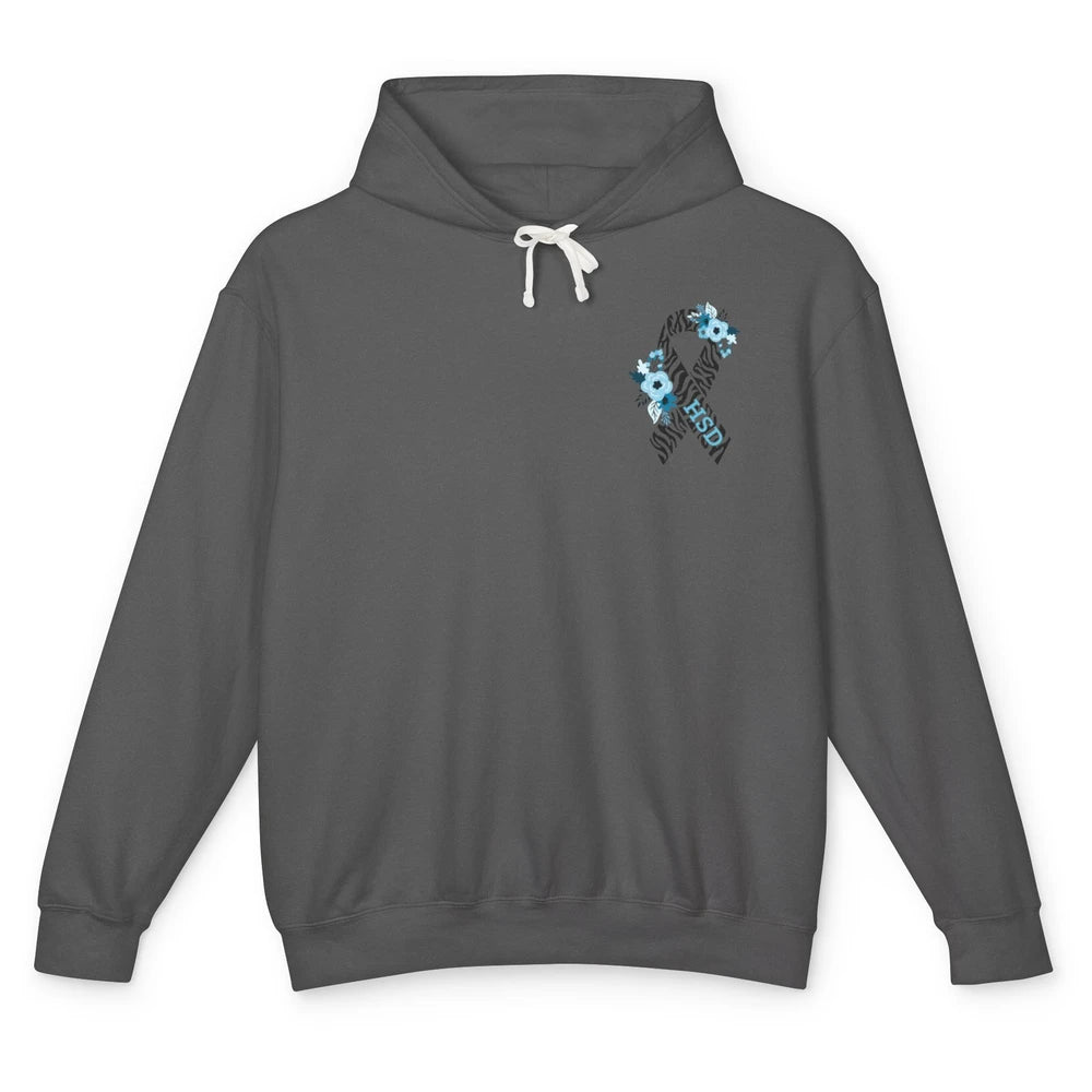 Hypermobility Spectrum Disorder Awareness HSD Zibra Ribbon Unisex Lightweight Hoodie