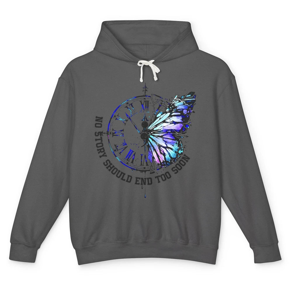 Suicide Prevention Butterfly No Story Should End Too Soon Unisex Lightweight Hoodie