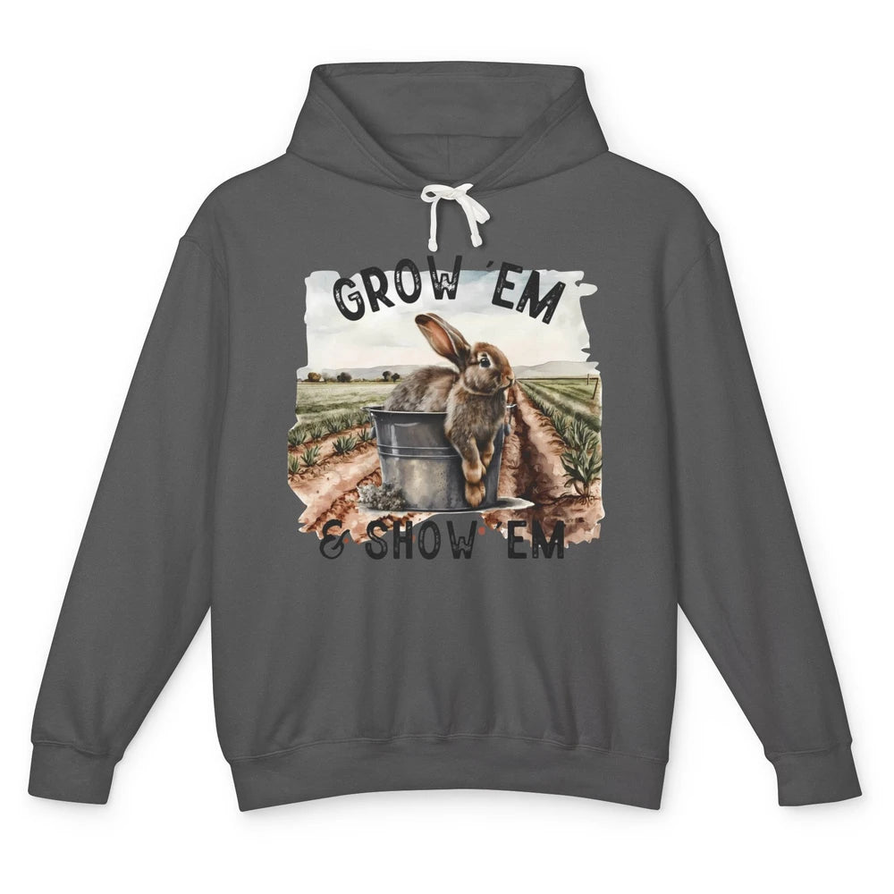 Baby Rabbit On The Farm Grow Em Show Em Western Farm Life Unisex Lightweight Hoodie