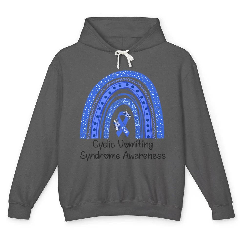 Cyclic Vomiting Syndrome Awareness Blue Ribbon Rainbow Unisex Lightweight Hoodie