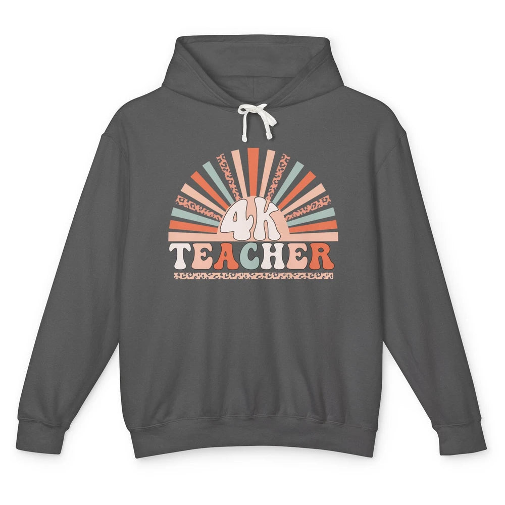 Retro 4k Teacher Kindergarten Back to School Pre-K Teacher Unisex Lightweight Hoodie