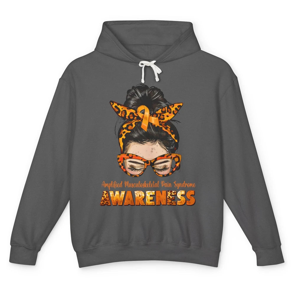 Amplified Musculoskeletal Pain Syndrome Orange Messy Bun Unisex Lightweight Hoodie