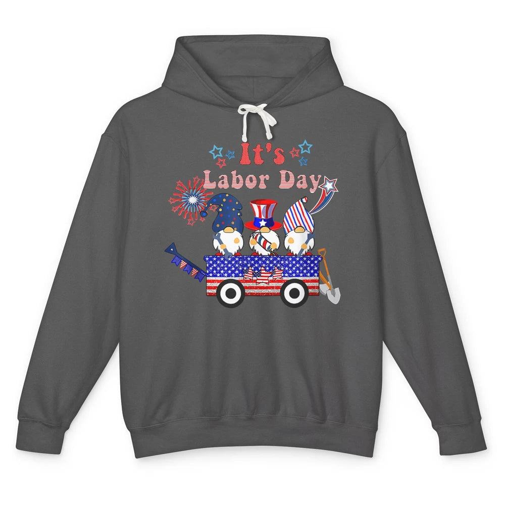 Funny Gnomes Gnomies Happy Labor Day Party American Flag Unisex Lightweight Hoodie