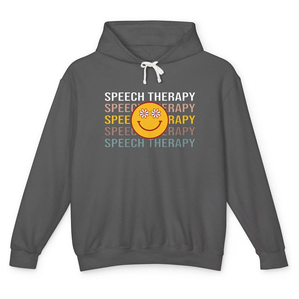 Speech Language Pathologist Smiling Face Sped Therapy Boho Unisex Lightweight Hoodie