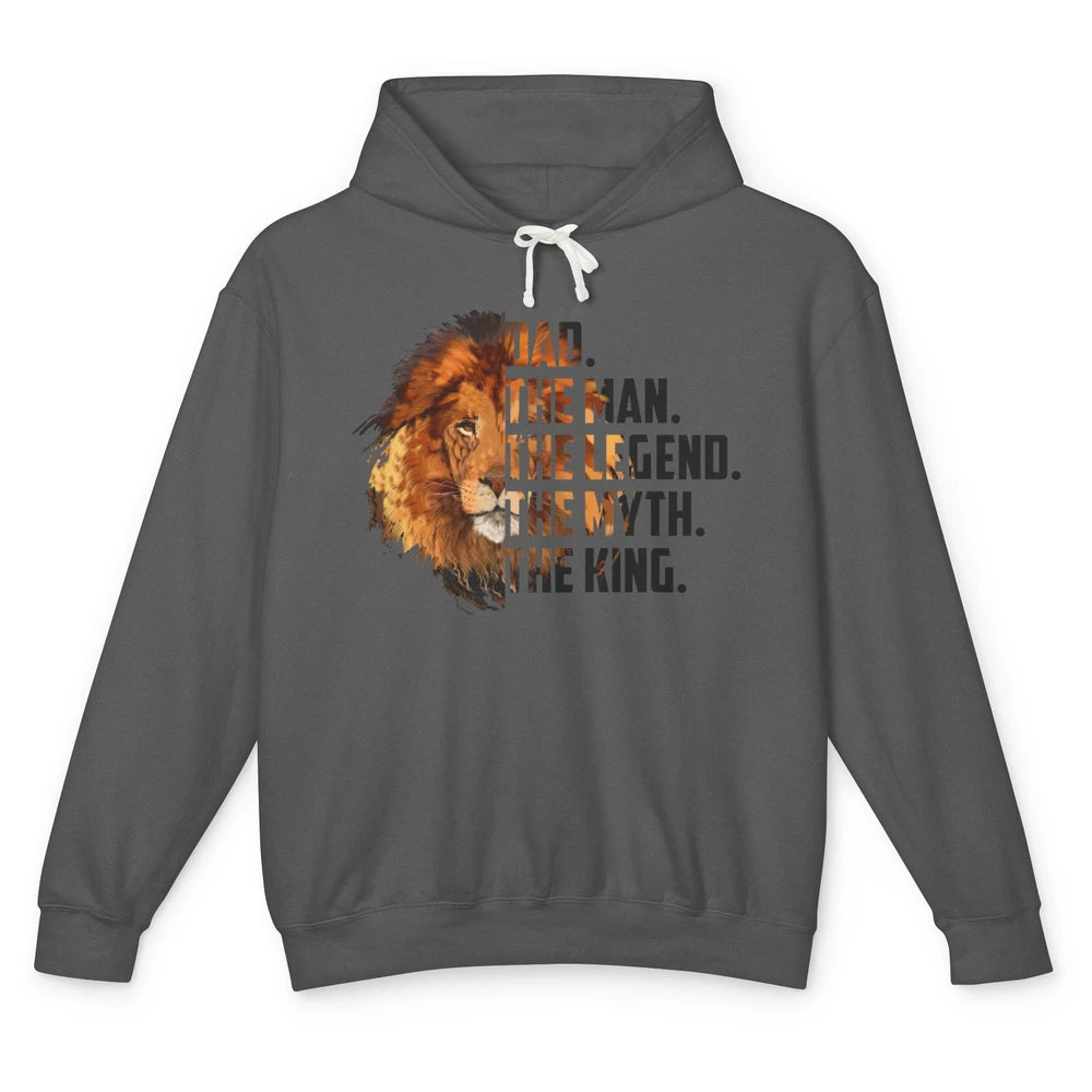 Lion Dad The Man The Legend The Myth The King Fathers Day Unisex Lightweight Hoodie