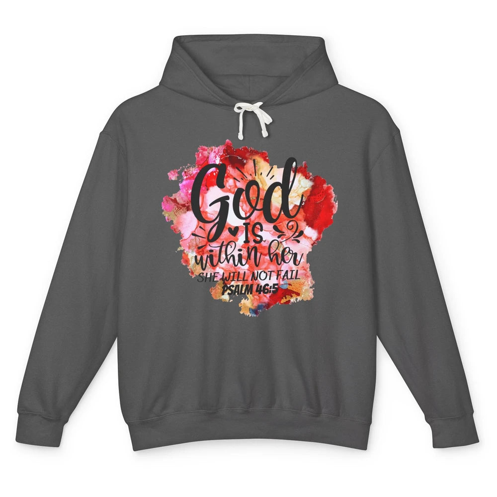 Christian God's Within Her She Will Not Fail Bible Religious Unisex Lightweight Hoodie