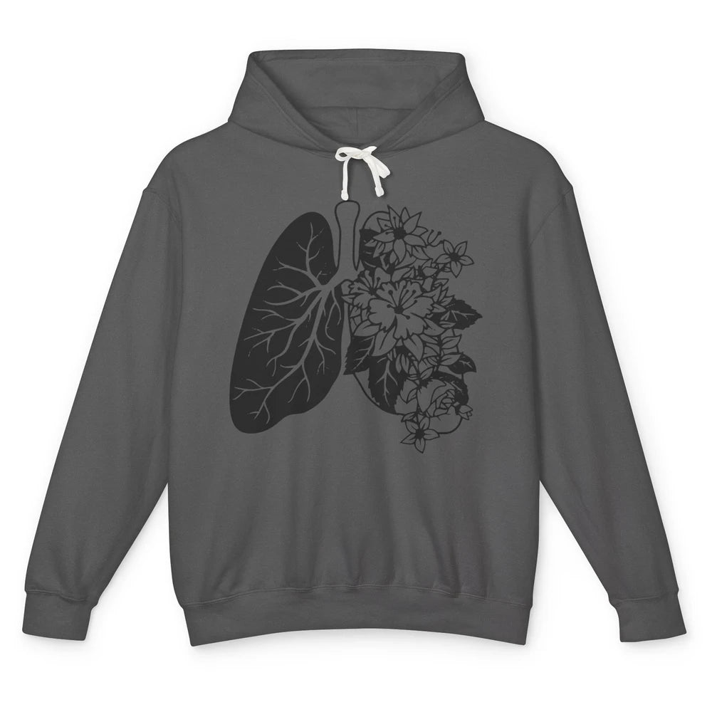 Anatomical Lungs Floral Breathe Respiratory Therapy RT Unisex Lightweight Hoodie