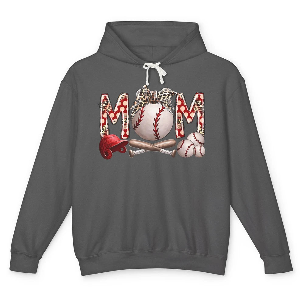 Baseball Mom Leopard Bandana Mom Love Baseball Mother's Day Unisex Lightweight Hoodie