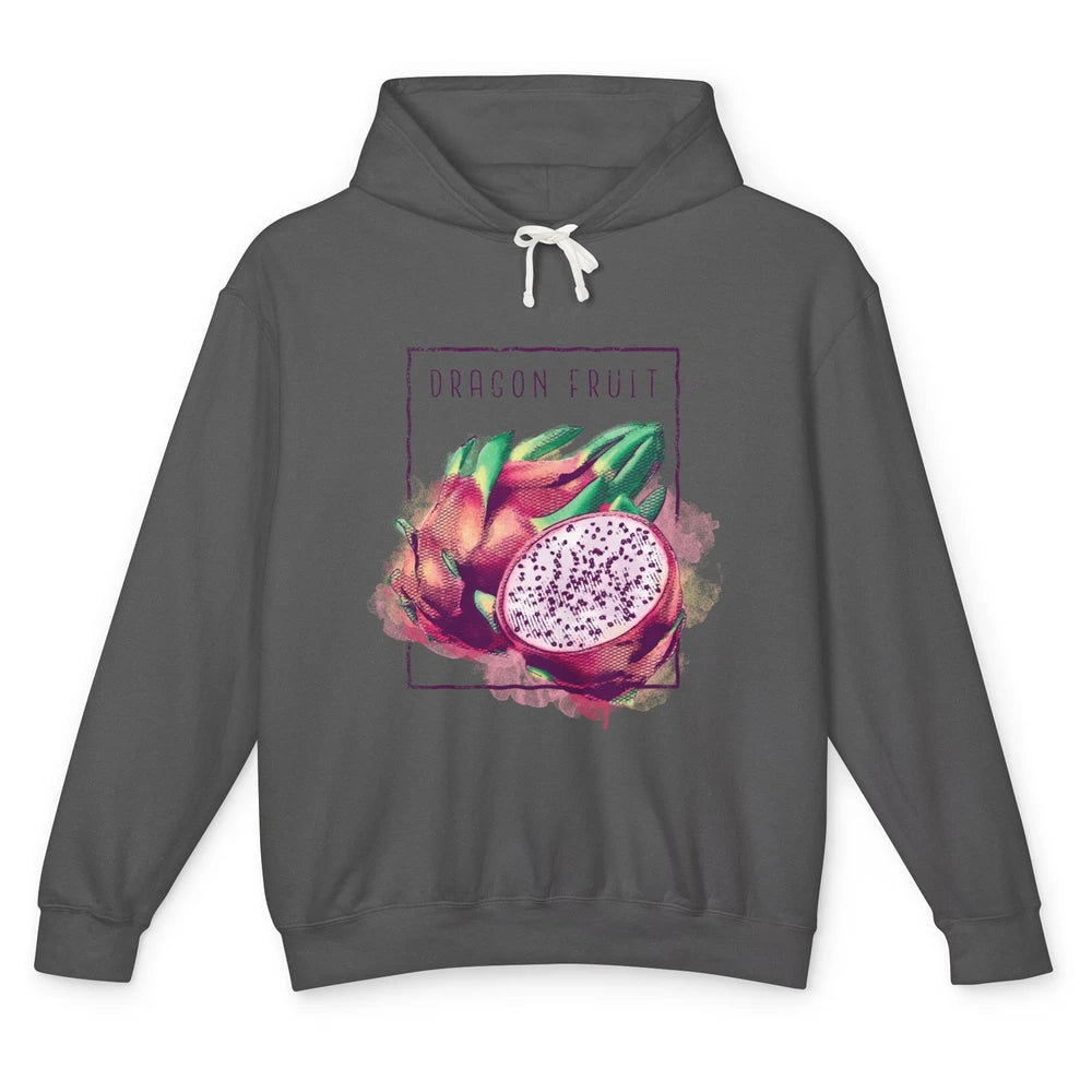 Watercolor Dragonfruit Tropical Paradise Summer Vegan Fruit Unisex Lightweight Hoodie