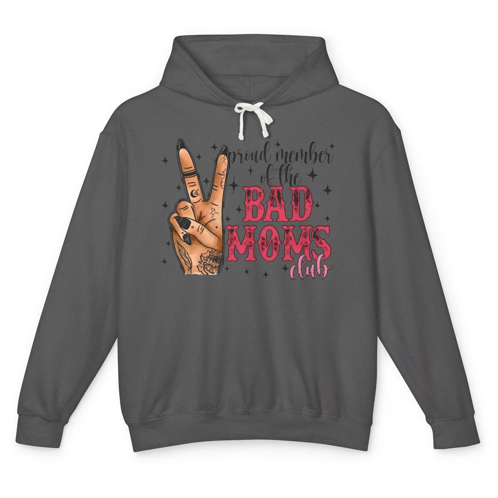 Tattooed Mom Proud Member Of Bad Moms Club Funny Mothers Day Unisex Lightweight Hoodie